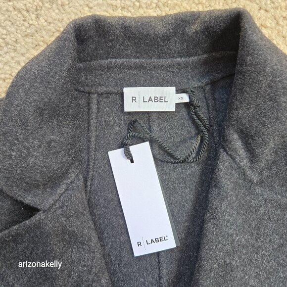 NWT Wool Blend Double Faced Overcoat in Graphite The Reset R Label XS - Picture 2 of 13
